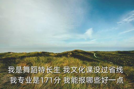 我是舞蹈特长生 我文化课没过省线 我专业是171分 我能报哪些好一点