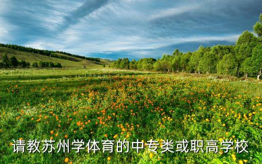 请教苏州学体育的中专类或职高学校