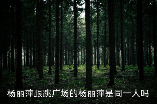 杨丽萍跟跳广场的杨丽萍是同一人吗