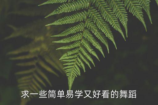 求一些简单易学又好看的舞蹈