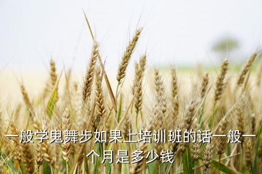 一般学鬼舞步如果上培训班的话一般一个月是多少钱