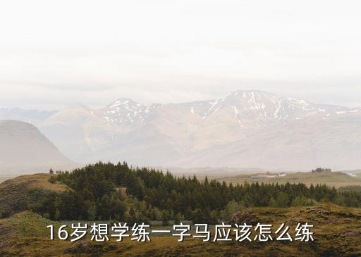 16岁想学练一字马应该怎么练