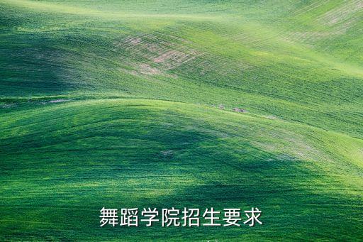 舞蹈学院招生要求