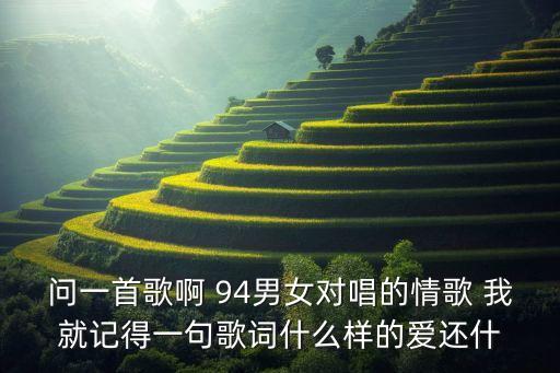 问一首歌啊 94男女对唱的情歌 我就记得一句歌词什么样的爱还什