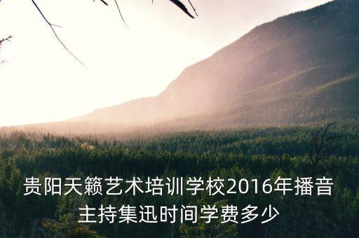 贵阳天籁艺术培训学校2016年播音主持集迅时间学费多少