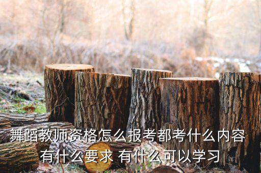 舞蹈教师资格怎么报考都考什么内容 有什么要求 有什么可以学习