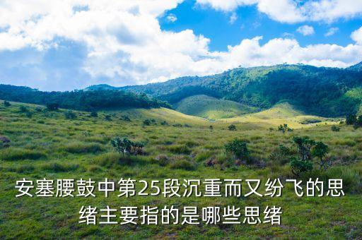 安塞腰鼓中第25段沉重而又纷飞的思绪主要指的是哪些思绪