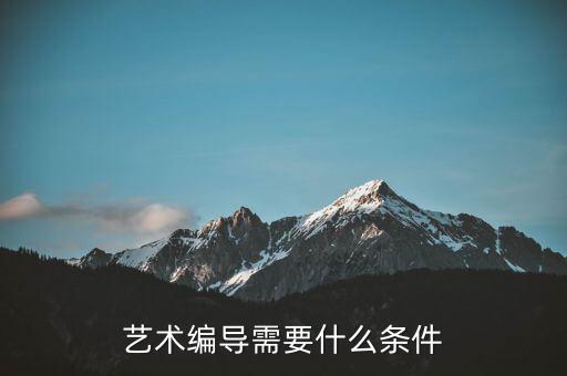 艺术编导需要什么条件