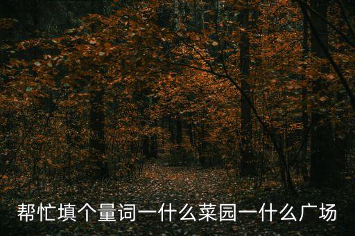 帮忙填个量词一什么菜园一什么广场