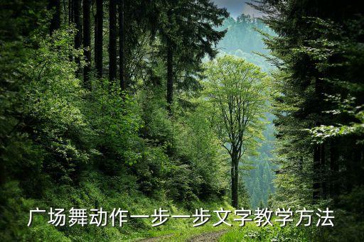 广场舞动作一步一步文字教学方法