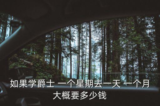 如果学爵士 一个星期去一天 一个月大概要多少钱