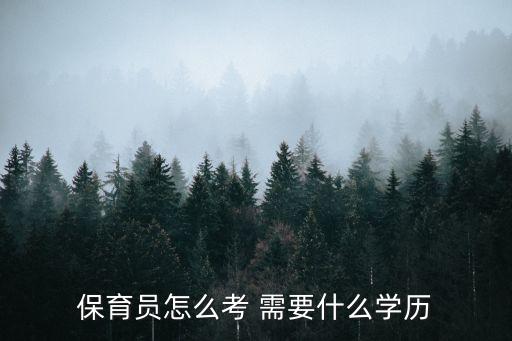 保育员怎么考 需要什么学历