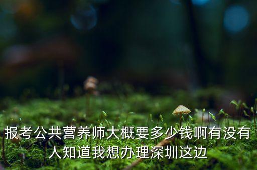 报考公共营养师大概要多少钱啊有没有人知道我想办理深圳这边
