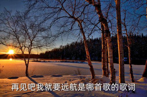再见吧我就要远航是哪首歌的歌词
