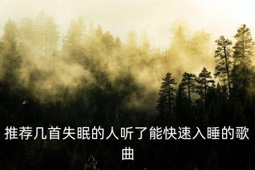推荐几首失眠的人听了能快速入睡的歌曲