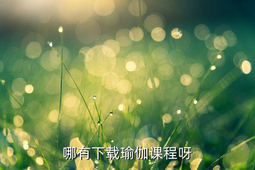 哪有下载瑜伽课程呀