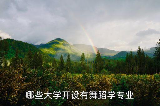 哪些大学开设有舞蹈学专业