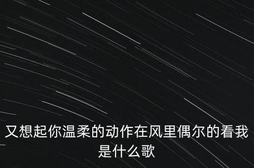 想起你温柔的动作是什么歌，有一首歌里有一句想起我和你温柔的画面是什么歌