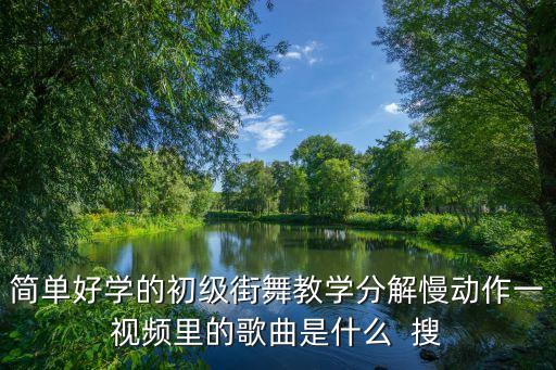 简单好学的初级街舞教学分解慢动作一视频里的歌曲是什么  搜