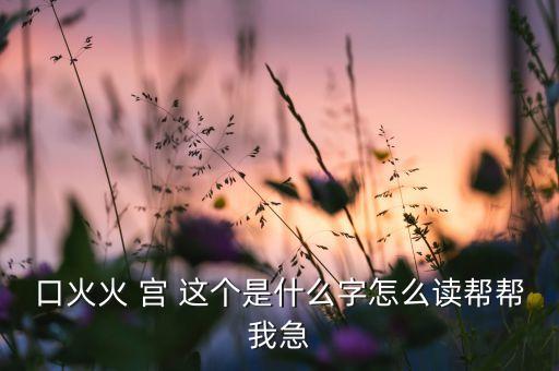 口火火 宫 这个是什么字怎么读帮帮我急