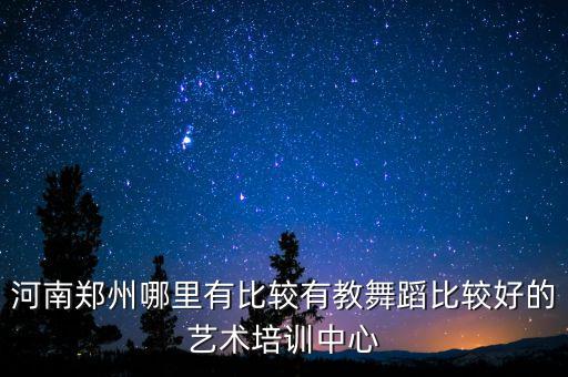 河南郑州哪里有比较有教舞蹈比较好的艺术培训中心