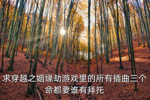 求穿越之姻缘劫游戏里的所有插曲三个命都要谁有拜托