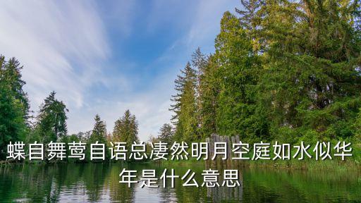 蝶自舞莺自语总凄然明月空庭如水似华年是什么意思