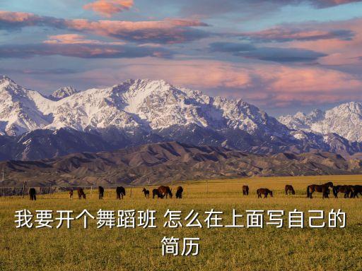 我要开个舞蹈班 怎么在上面写自己的简历