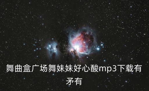 舞曲盒广场舞妹妹好心酸mp3下载有矛有