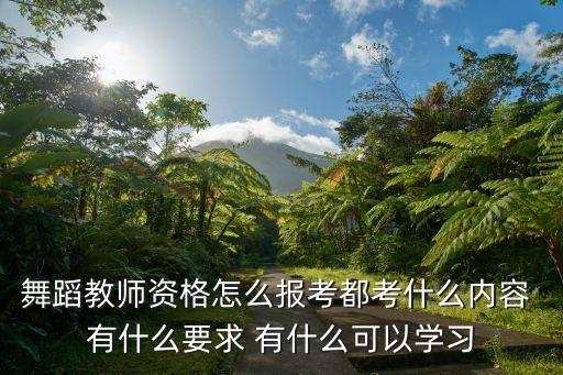 舞蹈教师资格怎么报考都考什么内容 有什么要求 有什么可以学习