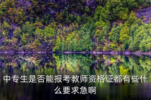 中专生是否能报考教师资格证都有些什么要求急啊
