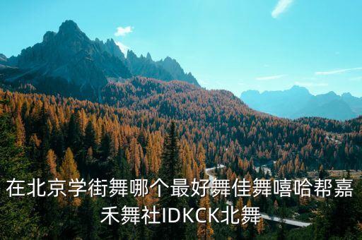 在北京学街舞哪个最好舞佳舞嘻哈帮嘉禾舞社IDKCK北舞