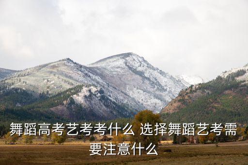 舞蹈高考艺考考什么 选择舞蹈艺考需要注意什么