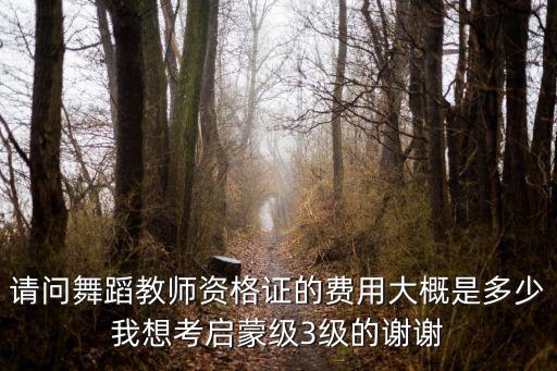 请问舞蹈教师资格证的费用大概是多少我想考启蒙级3级的谢谢