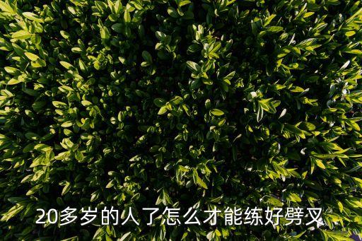 20多岁的人了怎么才能练好劈叉