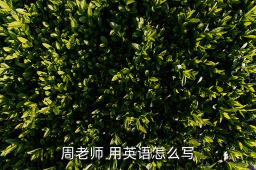 周老师 用英语怎么写