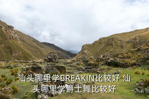 汕头哪里学BREAKIN比较好 汕头哪里学爵士舞比较好