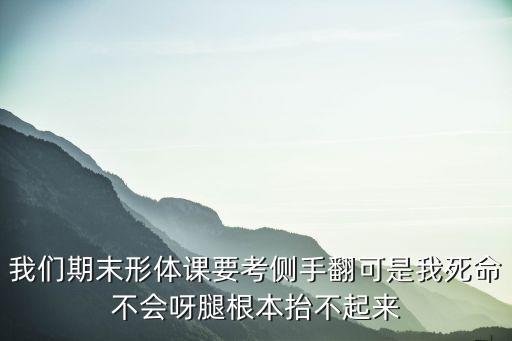 我们期末形体课要考侧手翻可是我死命不会呀腿根本抬不起来