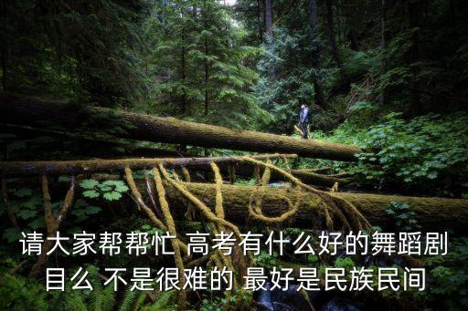请大家帮帮忙 高考有什么好的舞蹈剧目么 不是很难的 最好是民族民间