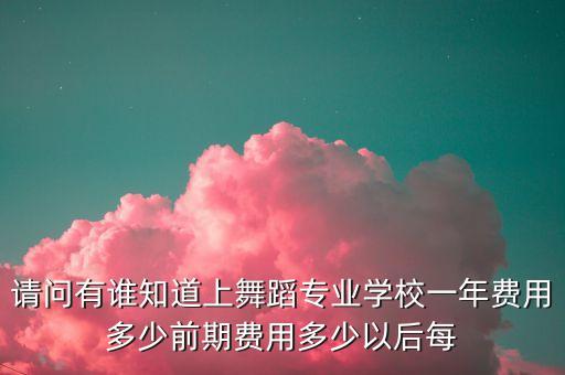请问有谁知道上舞蹈专业学校一年费用多少前期费用多少以后每