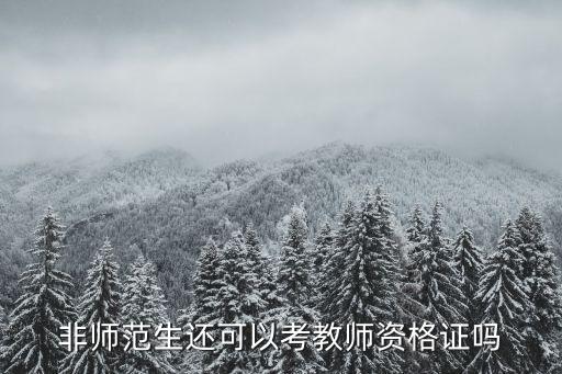 教师资格证非师范，非师范生还可以考教师资格证吗
