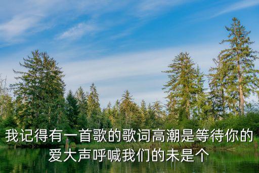我记得有一首歌的歌词高潮是等待你的爱大声呼喊我们的未是个
