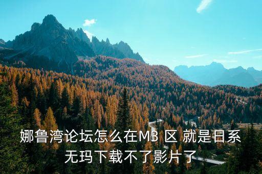 娜鲁湾论坛怎么在M3 区 就是日系无玛下载不了影片了