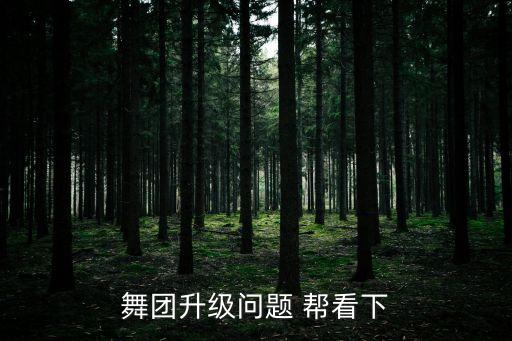 舞团升级问题 帮看下