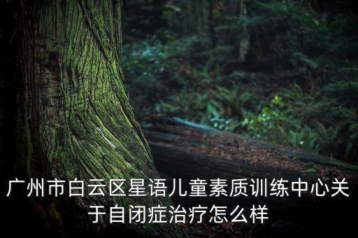 广州市白云区星语儿童素质训练中心关于自闭症治疗怎么样