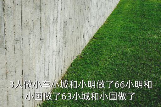 3人做小车小城和小明做了66小明和小国做了63小城和小国做了