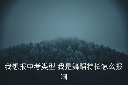我想报中考类型 我是舞蹈特长怎么报啊