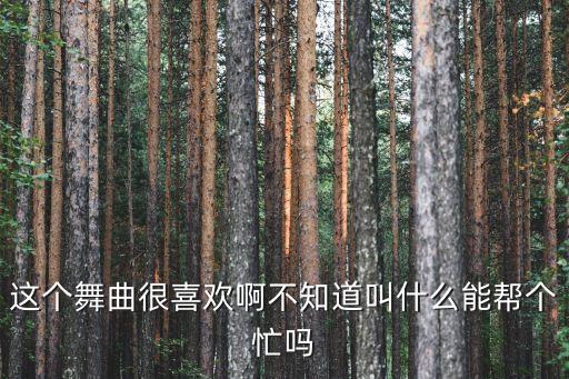 这个舞曲很喜欢啊不知道叫什么能帮个忙吗