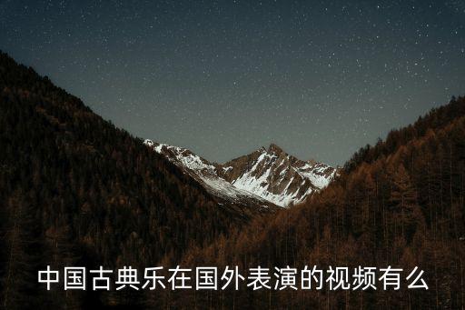 中国古典乐在国外表演的视频有么