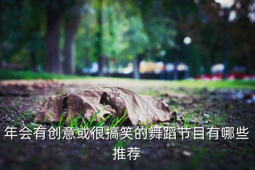年会有创意或很搞笑的舞蹈节目有哪些推荐